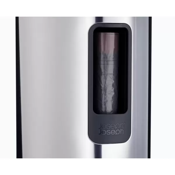 imageJoseph Joseph EasyStore Stainless Steel 5 Liter13 Gallon Pedal Trash Can with Bin Liner Storage SoftClose Lid Removable Inner Bucket for Bathroom Bedroom Office Matt BlackStainless steel