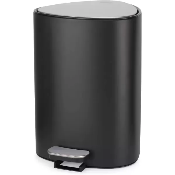 imageJoseph Joseph EasyStore Stainless Steel 5 Liter13 Gallon Pedal Trash Can with Bin Liner Storage SoftClose Lid Removable Inner Bucket for Bathroom Bedroom Office Matt BlackBlack