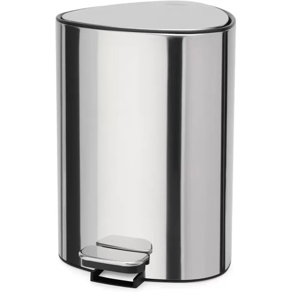 imageJoseph Joseph EasyStore Stainless Steel 5 Liter13 Gallon Pedal Trash Can with Bin Liner Storage SoftClose Lid Removable Inner Bucket for Bathroom Bedroom Office Matt BlackStainless steel