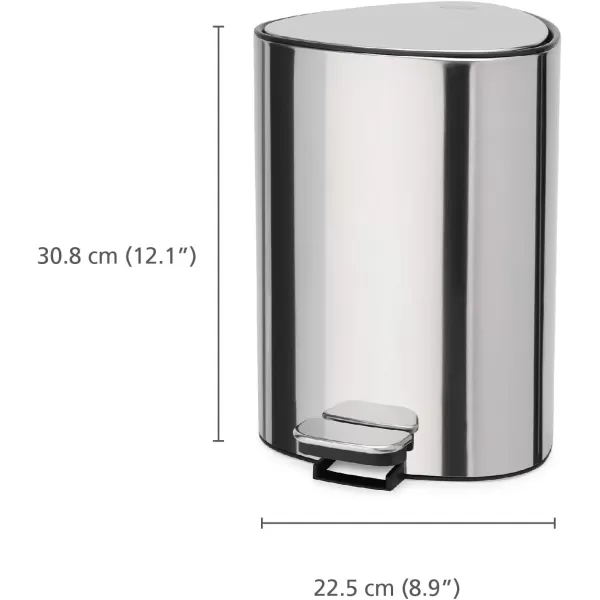 imageJoseph Joseph EasyStore Stainless Steel 5 Liter13 Gallon Pedal Trash Can with Bin Liner Storage SoftClose Lid Removable Inner Bucket for Bathroom Bedroom Office Matt BlackStainless steel