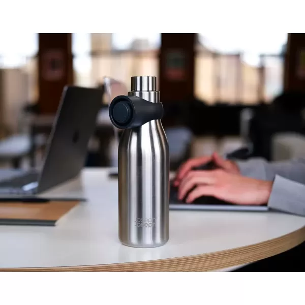 imageJoseph Joseph Loop Vacuum Insulated Water Bottle 500 ml 17 fl oz  BlueAnthracite