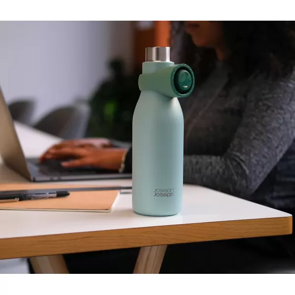 imageJoseph Joseph Loop Vacuum Insulated Water Bottle 500 ml 17 fl oz  BlueGreen