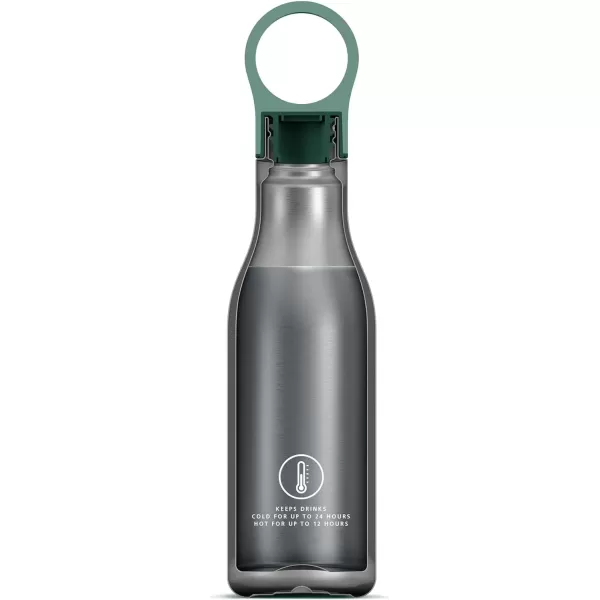 imageJoseph Joseph Loop Vacuum Insulated Water Bottle 500 ml 17 fl oz  BlueGreen