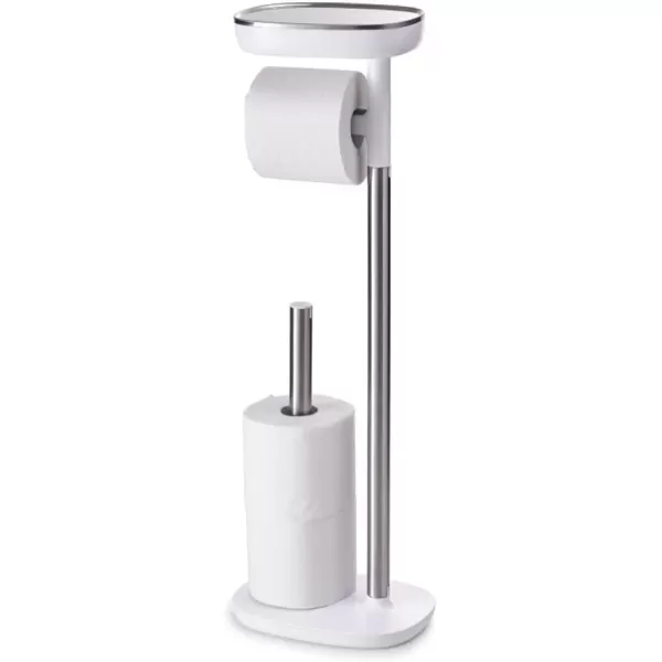 imageJoseph Joseph 70518 EasyStore Butler Toilet Paper Holder Stand and Spare Roll Storage with Shelf and Drawer Stainless Steel 1 EAStand