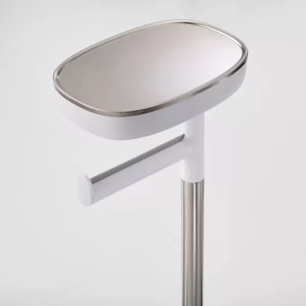 imageJoseph Joseph 70518 EasyStore Butler Toilet Paper Holder Stand and Spare Roll Storage with Shelf and Drawer Stainless Steel 1 EAStand