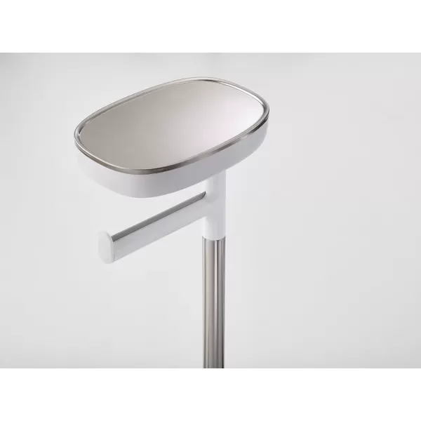 imageJoseph Joseph 70518 EasyStore Butler Toilet Paper Holder Stand and Spare Roll Storage with Shelf and Drawer Stainless Steel 1 EAStand with Toilet Brush