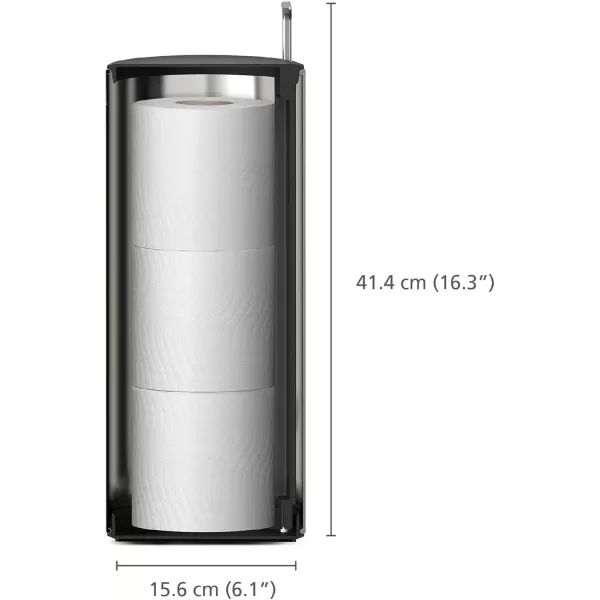imageJoseph Joseph EasyStore Luxe Stainless Steel Concealed Toilet Paper Holder Stand Storage with Lid Hods up to 3 RollsHolder