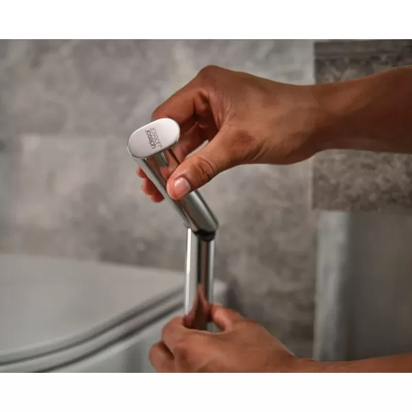 imageJoseph Joseph EasyStore Luxe Stainless Steel Concealed Toilet Paper Holder Stand Storage with Lid Hods up to 3 RollsStand