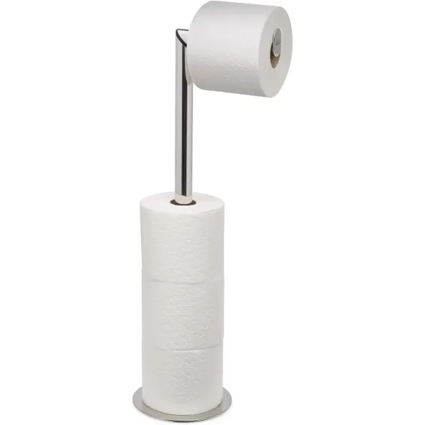 imageJoseph Joseph EasyStore Luxe Stainless Steel Concealed Toilet Paper Holder Stand Storage with Lid Hods up to 3 RollsStand