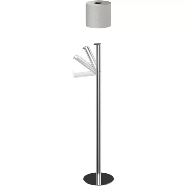 imageJoseph Joseph EasyStore Luxe Stainless Steel Concealed Toilet Paper Holder Stand Storage with Lid Hods up to 3 RollsStand