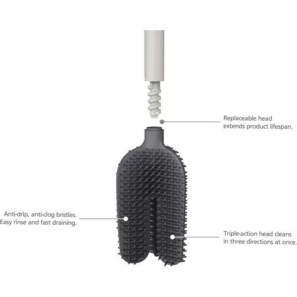 imageJoseph Joseph Flex Lite Steel Toilet Brush WhiteEcru