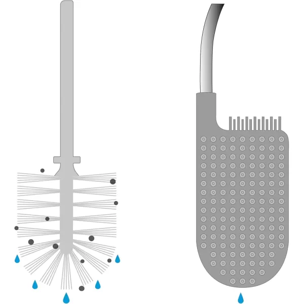 imageJoseph Joseph Flex Lite Steel Toilet Brush WhiteGreyWhite