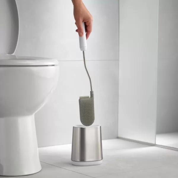 imageJoseph Joseph Flex Lite Steel Toilet Brush WhiteStainless Steel