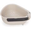 imageJoseph Joseph Droplet Compact Colander with Folding Handles SpaceSaving Design EasyPour Corners for Draining Vegetables Pasta FruitsWhite