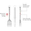 imageJoseph Joseph GrillOut 2piece Stainless Steel BBQ Utensil Set Turner ampamp Tongs Retractable Hfor compact storage Easyclean3 piece