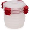 imageJoseph Joseph Nest Lock 8piece Plastic BPA Free Food Storage Container Set with Lockable Airtight Leakproof Lids  RedRed