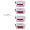 imageJoseph Joseph Nest Lock 8piece Plastic BPA Free Food Storage Container Set with Lockable Airtight Leakproof Lids  RedRed
