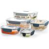 imageJoseph Joseph Nest Lock 8piece Plastic BPA Free Food Storage Container Set with Lockable Airtight Leakproof Lids  RedSky
