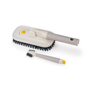 imageJoseph Joseph CleanTech Household Cleaning 2Piece Set for Bathroom ampamp Kitchen Includes 2in1 Tile Scrubber with Grout Brush and 3in1 Detail Brush with Nylon Scraper Tip