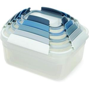 imageJoseph Joseph Nest Lock 8piece Plastic BPA Free Food Storage Container Set with Lockable Airtight Leakproof Lids  RedSky
