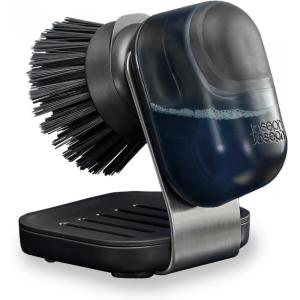 imageJoseph Joseph SinkTech SoapDispensing Palm Brush with Replaceable Head and StainlessSteel Stand Drip TraySoap dispensing Palm Brush