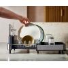 imageJoseph Joseph Extend Slim Steel Expandable Dish Drying Rack with Removable Cutlery Holder and Swivel Draining Spout Compact Design Grey