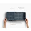 imageJoseph Joseph Extend Slim Steel Expandable Dish Drying Rack with Removable Cutlery Holder and Swivel Draining Spout Compact Design Grey
