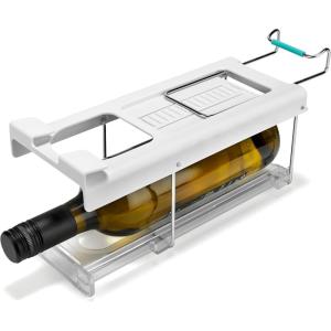 imageJoseph Joseph FridgeStore Foldable UnderShelf Fridge Storage Bottle ampamp Wine Holder  SpaceSaving Fits Shelves 1318quot Deep