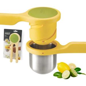 imageJoseph Joseph Helix Garlic Press Mincer Ergonomic TwistAction Hand Juicer Stainless Steel Green OneSizeYellow