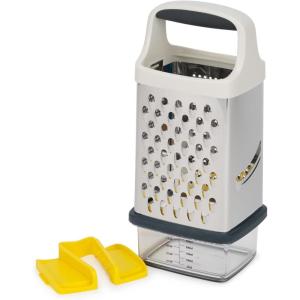 imageJoseph Joseph MultiGrip Box Grater with Precision food grip Stainless Steel blades for grating and slicing nonslip base Dishwasher safe