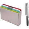 imageJoseph Joseph Folio Icon  4 piece food specific nonslip colorcoded Cutting Board Set with Storage Case Regular MulticolorMulticolourSilver