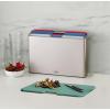 imageJoseph Joseph Folio Icon  4 piece food specific nonslip colorcoded Cutting Board Set with Storage Case Regular MulticolorMulticolourSilver