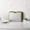 imageJoseph Joseph Nest Large 3Piece Color coded Cutting Board Set with Storage Stand Large  GreyGreen
