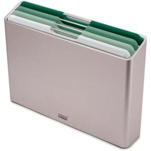imageJoseph Joseph Folio Icon  4 piece food specific nonslip colorcoded Cutting Board Set with Storage Case Regular MulticolorGreenSilver