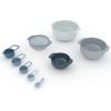 imageJoseph Joseph Nest 9 Plus 9 Piece Compact Food Preparation Set with Mixing Bowls Measuring cups Sieve and Colander Editions Range Sage GreenBlue