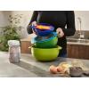 imageJoseph Joseph Nest 9 Plus 9 Piece Compact Food Preparation Set with Mixing Bowls Measuring cups Sieve and Colander Editions Range Sage GreenMulticolour