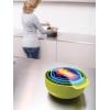 imageJoseph Joseph Nest 9 Plus 9 Piece Compact Food Preparation Set with Mixing Bowls Measuring cups Sieve and Colander Editions Range Sage GreenMulticolour
