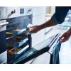 imageJoseph Joseph Nest Bakeware and Roasting Pan Set of 3 Stackable Oven Trays Carbon Steel Baking Pans with NonStick Coating EasyPull Handles Organized Kitchen StorageSmall