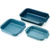 imageJoseph Joseph Nest Bakeware and Roasting Pan Set of 3 Stackable Oven Trays Carbon Steel Baking Pans with NonStick Coating EasyPull Handles Organized Kitchen StorageSet of 3
