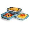 imageJoseph Joseph Nest Bakeware and Roasting Pan Set of 3 Stackable Oven Trays Carbon Steel Baking Pans with NonStick Coating EasyPull Handles Organized Kitchen StorageSet of 3