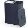 imageJoseph Joseph Tota Trio 90liter Laundry Hamper Separation Basket with Lid and Removable Bags  BlackBlackDark Blue
