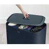 imageJoseph Joseph Tota Trio 90liter Laundry Hamper Separation Basket with Lid and Removable Bags  BlackBlackDark Blue