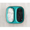 imageJoseph Joseph Tota Trio 90liter Laundry Hamper Separation Basket with Lid and Removable Bags  BlackCoralTurquoise
