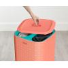 imageJoseph Joseph Tota Trio 90liter Laundry Hamper Separation Basket with Lid and Removable Bags  BlackCoralTurquoise
