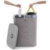 imageJoseph Joseph Tota Trio 90liter Laundry Hamper Separation Basket with Lid and Removable Bags  BlackGrey