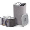 imageJoseph Joseph Laundry 2 piece set  HoldAll 35L92 Gallon collapsible Washing Basket and Tota 60L158 Laundry Separation Hamper with 2 removeable bags  Gray