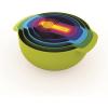 imageJoseph Joseph Nest 9 Plus 9 Piece Compact Food Preparation Set with Mixing Bowls Measuring cups Sieve and Colander Editions Range Sage GreenMulticolour