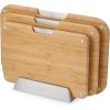 imageJoseph Joseph Nest Boards 3Piece Bamboo Cutting Board Set DoubleSided NonSlip Feet StainlessSteel Tabs Food Icons Metal Stand