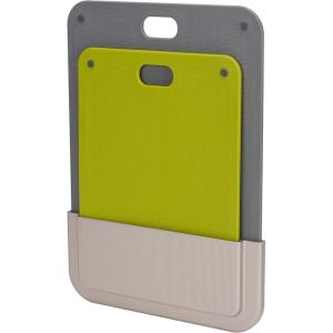 imageJoseph Joseph DoorStore Chop Cutting Board Set with Storage Case 3M Adhesive Wall and Cabinet Door Mount 2Piece MulticoloredChopping Board Set