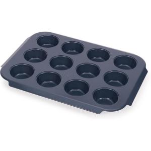 imageJoseph Joseph Nest Bake 12Cup NonStick Muffin Tray Carbon Steel EasyPull Handles Stackable SpaceSaving Design 10Year GuaranteeMuffin